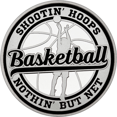 Black "Basketball" with Black Outer Circular Borders